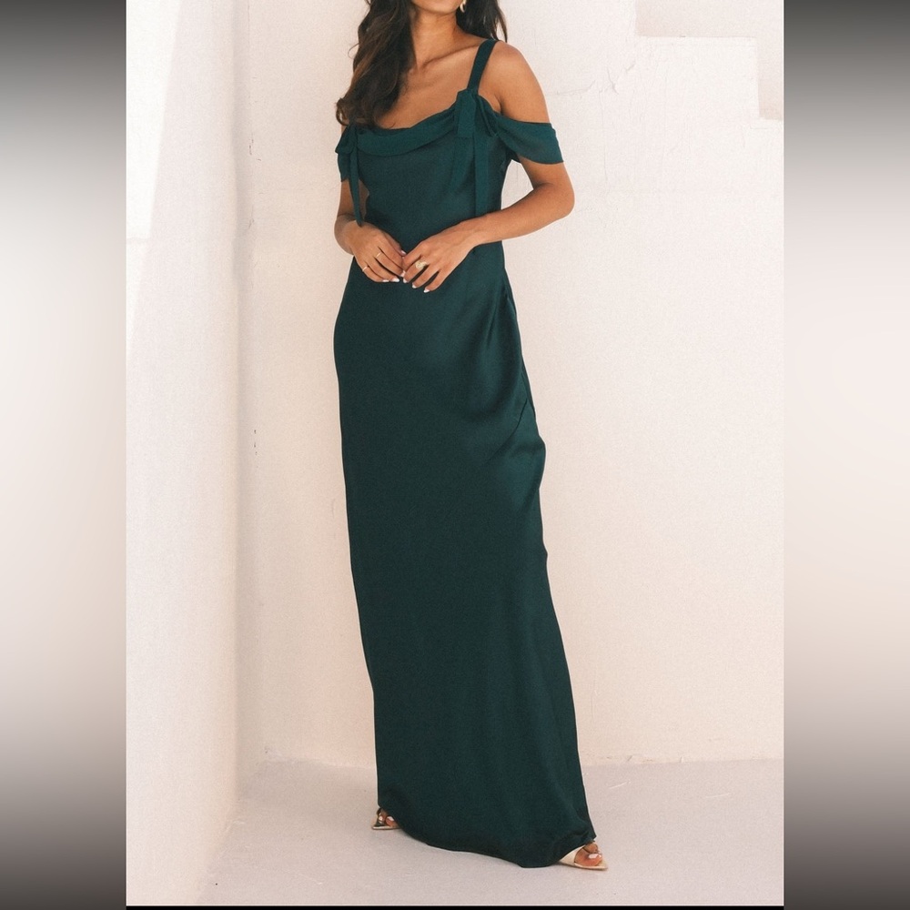 Bella Maxi Dress - Deep Emerald Luxe Satin